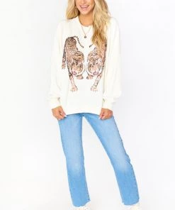 Show Me Your Mumu New Mu Simon Pullover ~ Cream Dancing Tiger Graphic 17 Show Me Your Mumu New Mu Simon Pullover ~ Cream Dancing Tiger Graphic