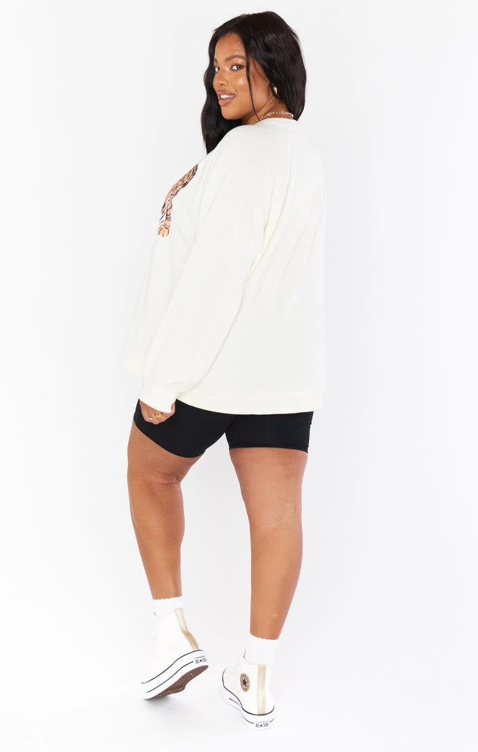 Show Me Your Mumu New Mu Simon Pullover ~ Cream Dancing Tiger Graphic 7 Show Me Your Mumu New Mu Simon Pullover ~ Cream Dancing Tiger Graphic