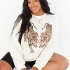 Show Me Your Mumu New Mu Simon Pullover ~ Cream Dancing Tiger Graphic