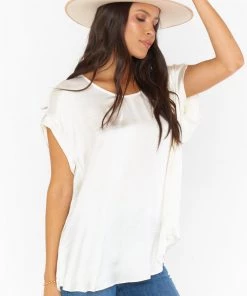 Show Me Your Mumu New Mu Frankie Tunic ~ Ivory Silky Satin
