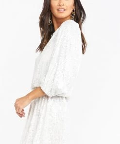 Show Me Your Mumu Genevieve Mini Dress ~ White Shine Sequins New Mu
