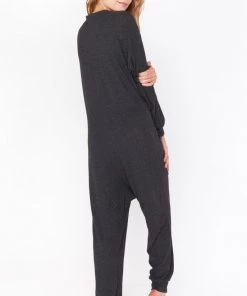Show Me Your Mumu Jules Jumpsuit ~ Charcoal Brushed Hacci