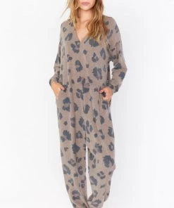 Show Me Your Mumu Jules Jumpsuit ~ Cheetah Brushed Hacci New Mu