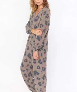 Show Me Your Mumu Jules Jumpsuit ~ Cheetah Brushed Hacci New Mu