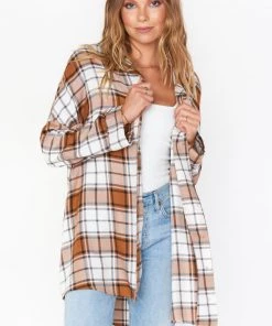 Show Me Your Mumu Lorolie Tunic ~ Tan Plaid New Mu