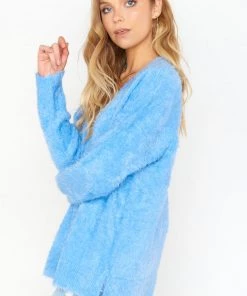 Show Me Your Mumu Cozy Forever Sweater ~ Bright Blue Knit