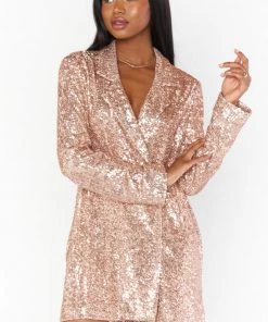 Show Me Your Mumu Bazel Blazer Dress ~ Rose Gold Sequins New Mu