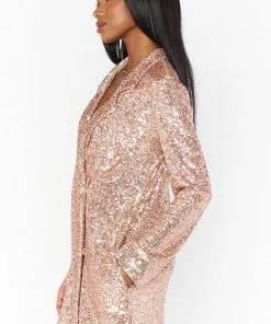 Show Me Your Mumu Bazel Blazer Dress ~ Rose Gold Sequins New Mu