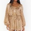 Show Me Your Mumu New Mu Liv Mini Dress ~ Tan Confetti