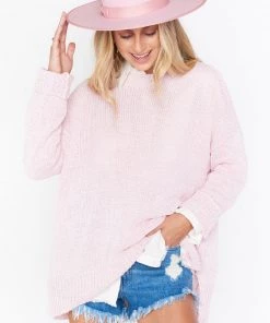 Show Me Your Mumu New Mu Anya Sweater ~ Blush Pink Knit
