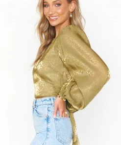 Show Me Your Mumu Joplin Top ~ Gold Cheetah Organza New Mu