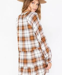 Show Me Your Mumu Birdie Mini Dress ~ Tan Plaid New Mu