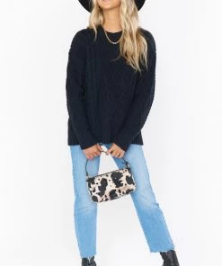 Show Me Your Mumu Day To Day Sweater ~ Black Cable Knit
