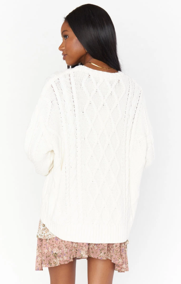 Show Me Your Mumu New Mu Day To Day Sweater ~ Cream Cable Knit 6 Show Me Your Mumu New Mu Day To Day Sweater ~ Cream Cable Knit