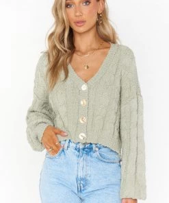 Show Me Your Mumu Conrad Cardi ~ Sage Cable Knit