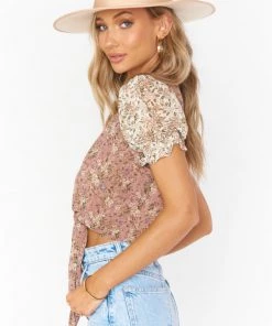 Show Me Your Mumu New Mu Kimmy Tie Top ~ Floral Print Mix