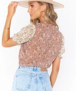 Show Me Your Mumu New Mu Kimmy Tie Top ~ Floral Print Mix