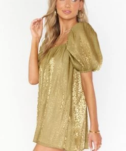 Show Me Your Mumu Flora Mini Dress ~ Gold Cheetah Organza New Mu