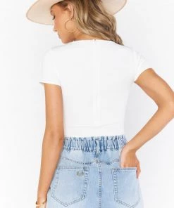 Show Me Your Mumu Barone Bodysuit ~ White Stretch