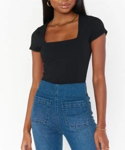 Show Me Your Mumu Barone Bodysuit ~ Black Stretch