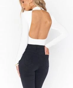 Show Me Your Mumu New Mu Look Back Bodysuit ~ White Spandy