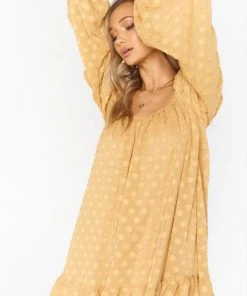 Show Me Your Mumu Briar Mini Dress ~ Gold Dot New Mu