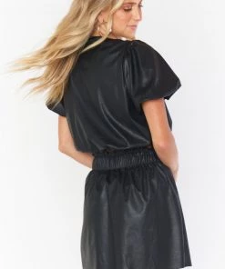 Show Me Your Mumu Malone Mini Skirt ~ Black Faux Leather