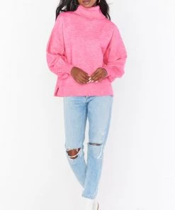 Show Me Your Mumu Chester Sweater ~ Hot Pink Knit
