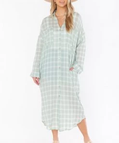 Show Me Your Mumu New Mu Leo Button Down Tunic ~ Green Plaid