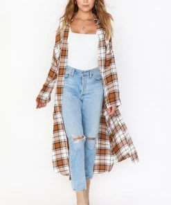 Show Me Your Mumu Leo Button Down Tunic ~ Tan Plaid New Mu 13 Show Me Your Mumu Leo Button Down Tunic ~ Tan Plaid New Mu