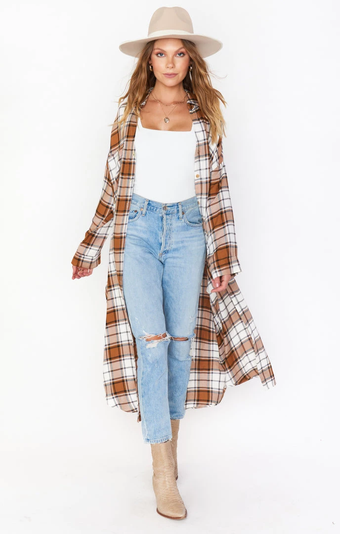 Show Me Your Mumu Leo Button Down Tunic ~ Tan Plaid New Mu 5 Show Me Your Mumu Leo Button Down Tunic ~ Tan Plaid New Mu