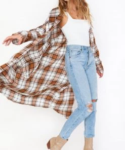 Show Me Your Mumu Leo Button Down Tunic ~ Tan Plaid New Mu 15 Show Me Your Mumu Leo Button Down Tunic ~ Tan Plaid New Mu