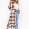 Show Me Your Mumu Leo Button Down Tunic ~ Tan Plaid New Mu