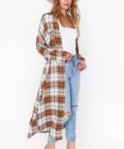 Show Me Your Mumu Leo Button Down Tunic ~ Tan Plaid New Mu