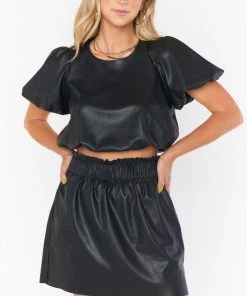 Show Me Your Mumu Malone Mini Skirt ~ Black Faux Leather