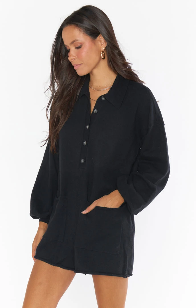 Show Me Your Mumu Gianni Romper ~ Black Knit New Mu 4 Show Me Your Mumu Gianni Romper ~ Black Knit New Mu