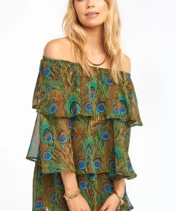 Show Me Your Mumu Triple Decker Romper ~ Original Peacock New Mu