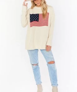 Show Me Your Mumu Fireside Sweater ~ American Flag New Mu