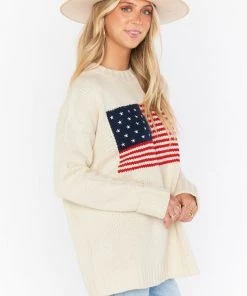 Show Me Your Mumu Fireside Sweater ~ American Flag New Mu