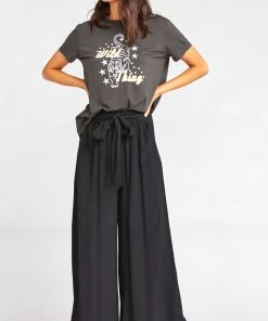 Show Me Your Mumu Bottoms Irwin Tie Pants ~ Black Crepe