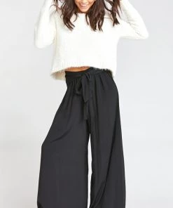 Show Me Your Mumu Bottoms Irwin Tie Pants ~ Black Crepe