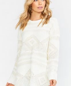 Show Me Your Mumu Sweaters Canyon Sweater ~ Geo Fringe Cream Knit