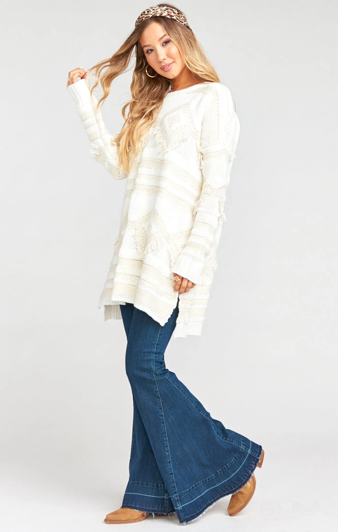 Show Me Your Mumu Sweaters Canyon Sweater ~ Geo Fringe Cream Knit 8 Show Me Your Mumu Sweaters Canyon Sweater ~ Geo Fringe Cream Knit