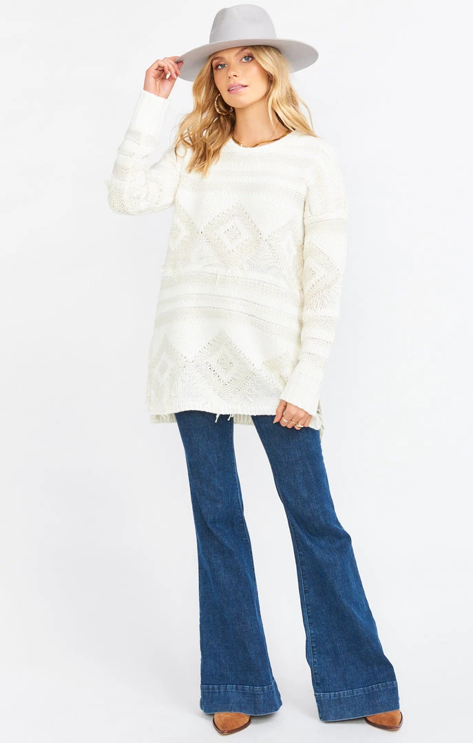 Show Me Your Mumu Sweaters Canyon Sweater ~ Geo Fringe Cream Knit 6 Show Me Your Mumu Sweaters Canyon Sweater ~ Geo Fringe Cream Knit
