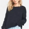 Show Me Your Mumu Cropped Varsity Sweater ~ Knubby Knit Black Tops
