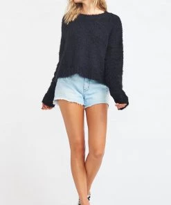 Show Me Your Mumu Cropped Varsity Sweater ~ Knubby Knit Black Tops 13 Show Me Your Mumu Cropped Varsity Sweater ~ Knubby Knit Black Tops