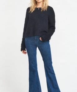 Show Me Your Mumu Cropped Varsity Sweater ~ Knubby Knit Black Tops 14 Show Me Your Mumu Cropped Varsity Sweater ~ Knubby Knit Black Tops