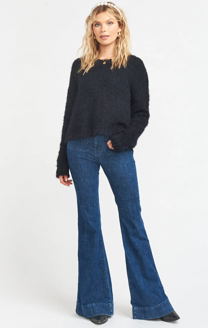 Show Me Your Mumu Cropped Varsity Sweater ~ Knubby Knit Black Tops 7 Show Me Your Mumu Cropped Varsity Sweater ~ Knubby Knit Black Tops