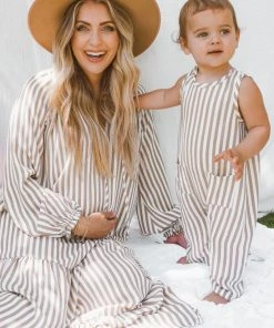 Show Me Your Mumu The Case Onesie ~ Beige Everyday Stripe