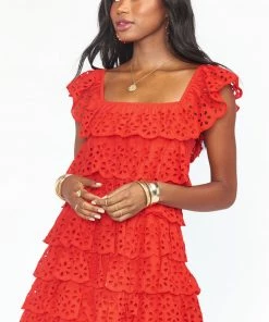 Show Me Your Mumu Lucy Mini Dress ~ Cherry Eyelet Dresses